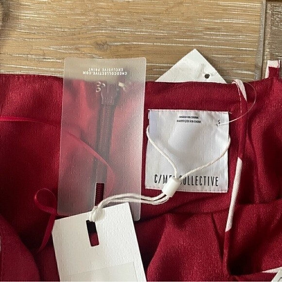 NWT C/MEO COLLECTIVE Unending Spaghetti Strap Midi Dress Red Polka Dot - Picture 4 of 6